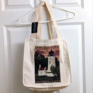 Lantern Press Cotton Tote Umpqua River Lighthouse, Oregon Coast